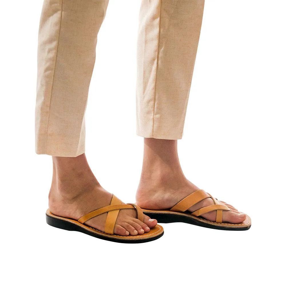 Abigail - Leather Toe Sandal | Tan