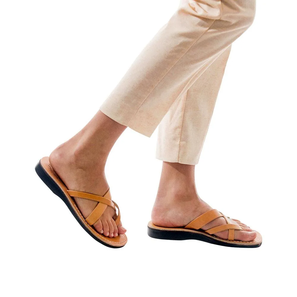Abigail - Leather Toe Sandal | Tan