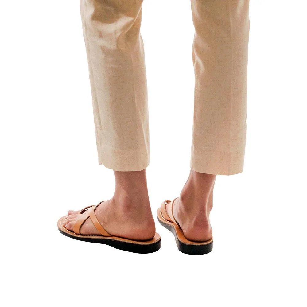 Abigail - Leather Toe Sandal | Tan