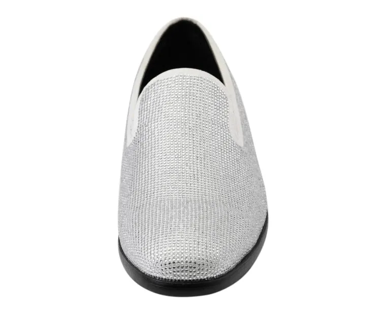 Amali Dazzle Sparkle Step Men's Loafers Rhinestone Slip On
