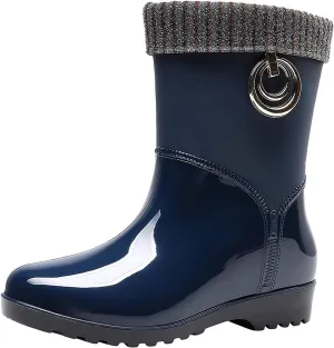 AMDBEL Short Rain Boots for Women, Waterproof Garden Shoes, Women's Ankle Rain Boots Waterproof Chelsea Boots for Outdoor