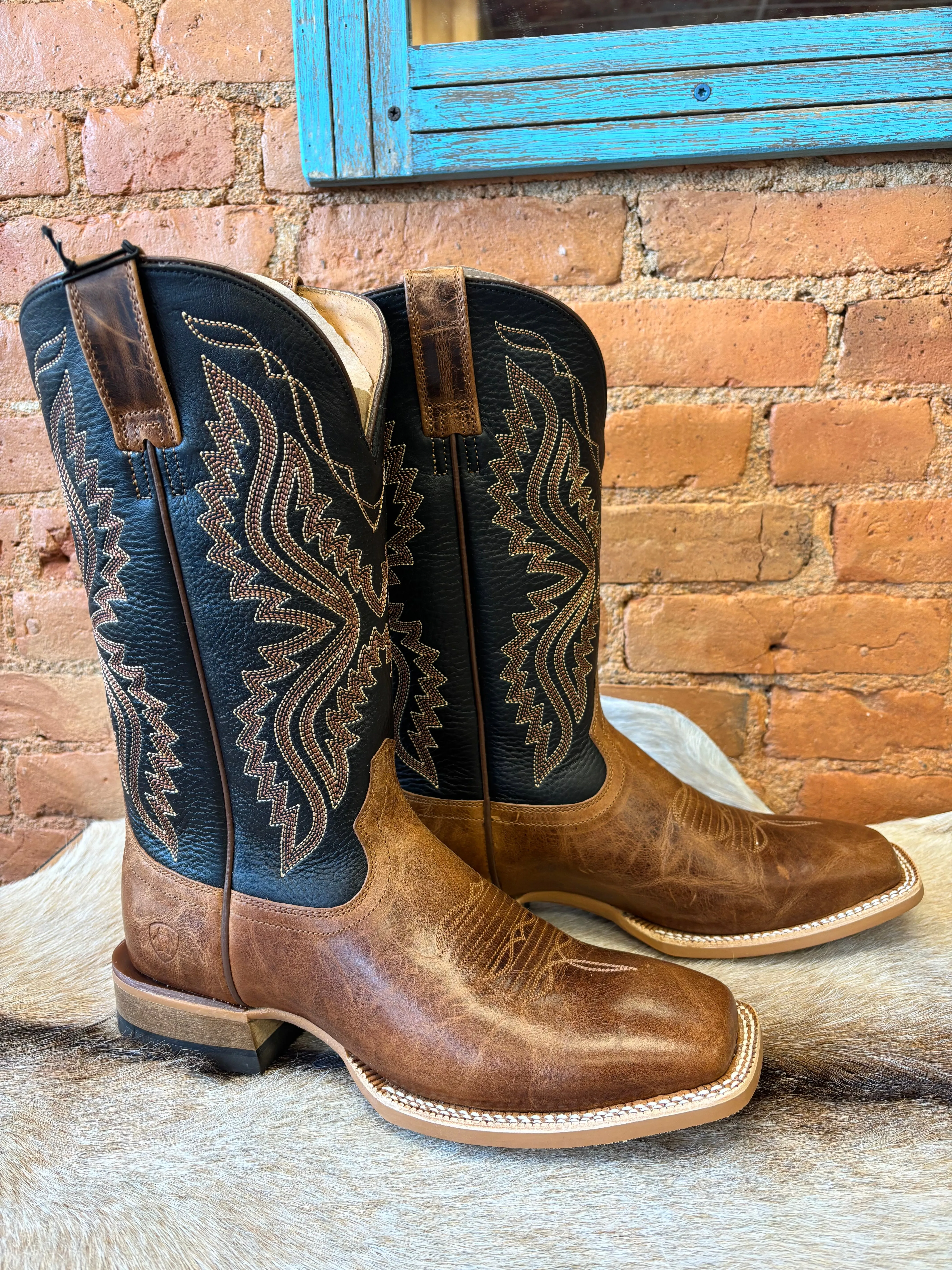 Ariat Men's Dark Deertan & Black Baxter Duratread Wide Square Toe Cowboy Boots 10061237
