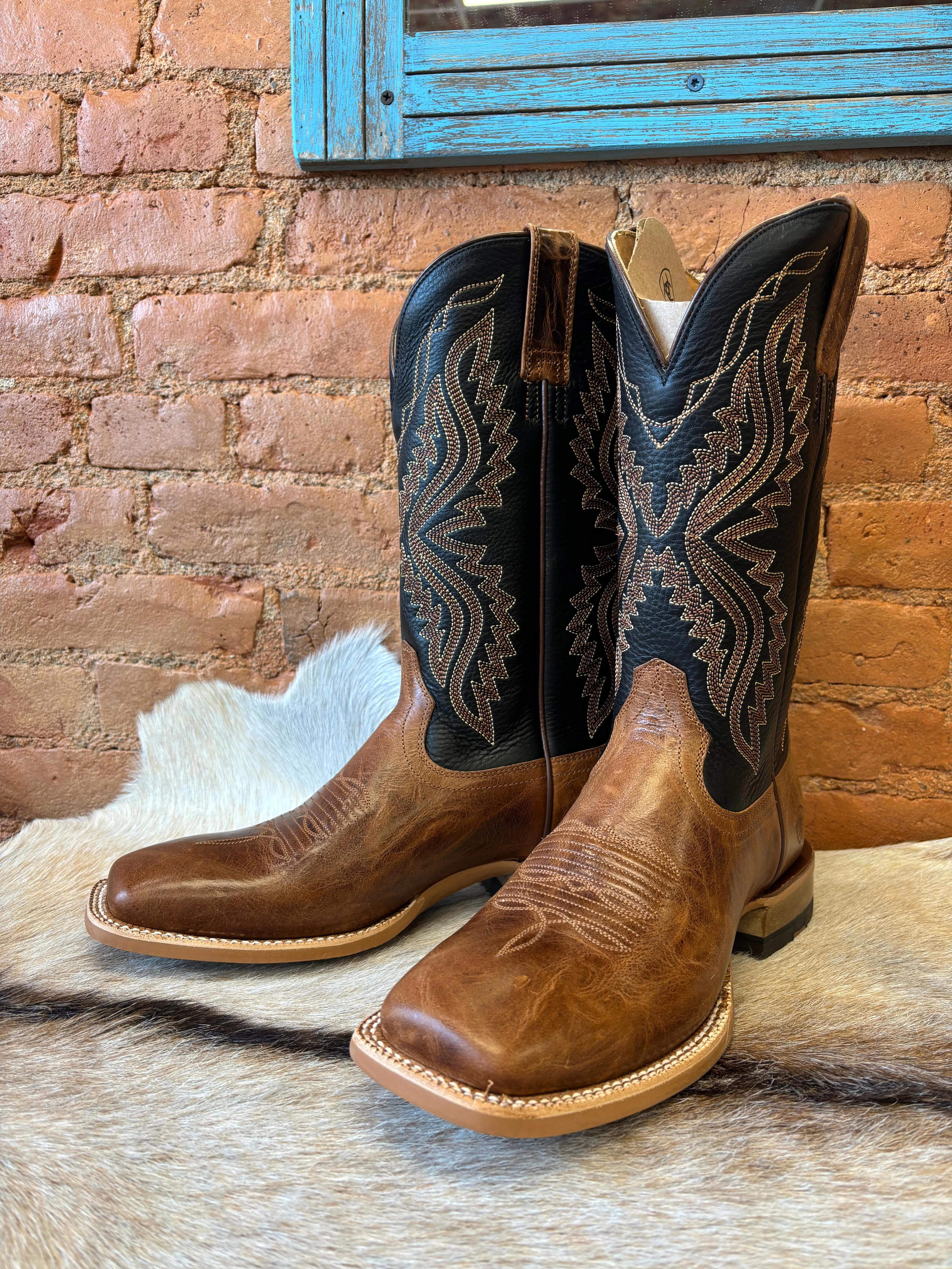 Ariat Men's Dark Deertan & Black Baxter Duratread Wide Square Toe Cowboy Boots 10061237