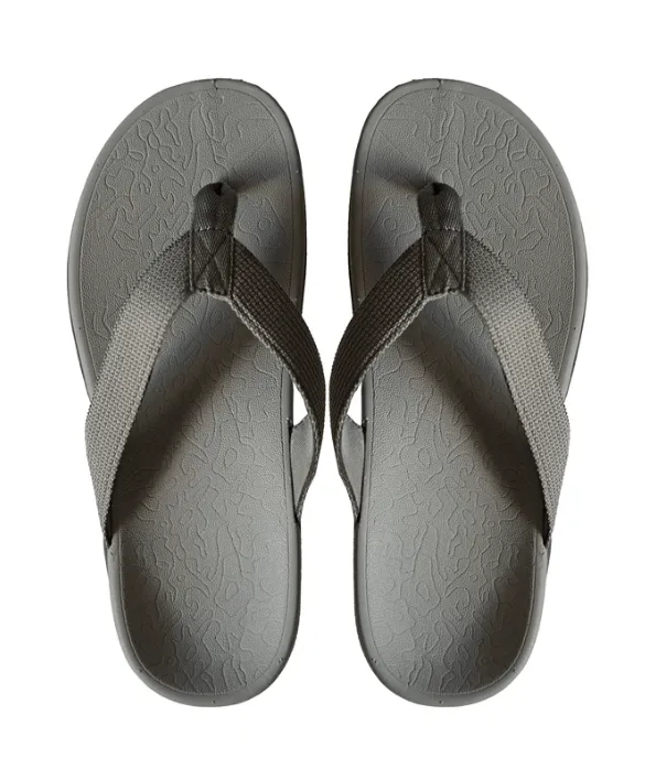 Axign Premium Orthotic Flip Flops with Arch Support – Khaki (Mens)