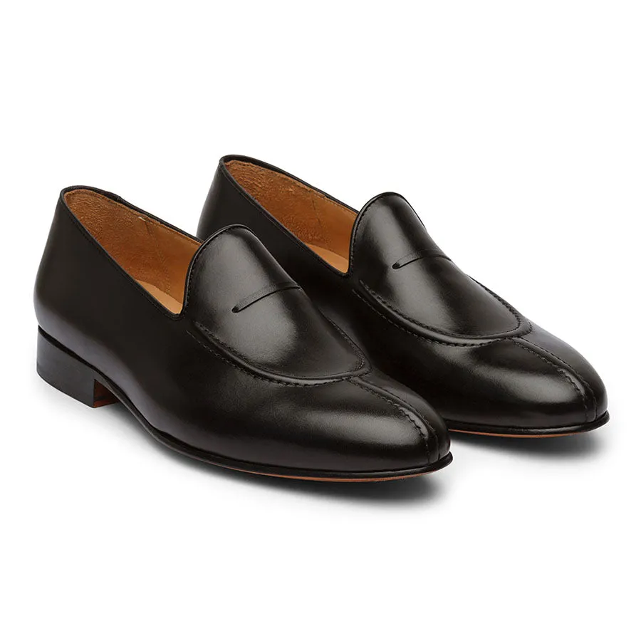 Black Cordstitch Loafers