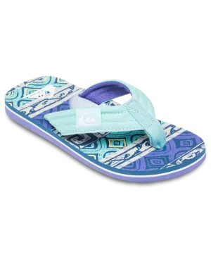 Boys Molokai Layback II Flip Flops in Dusted Peri Global Heat