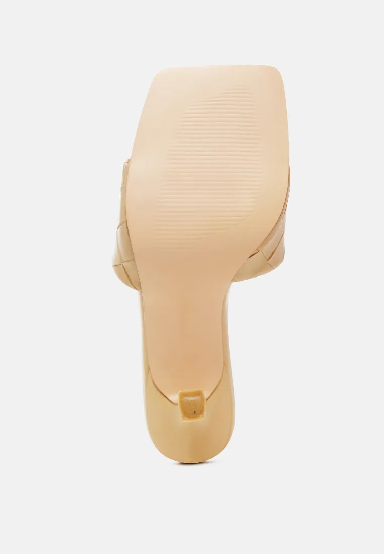 carmen woven strap mid heel sandals