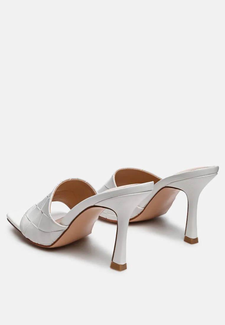 carmen woven strap mid heel sandals