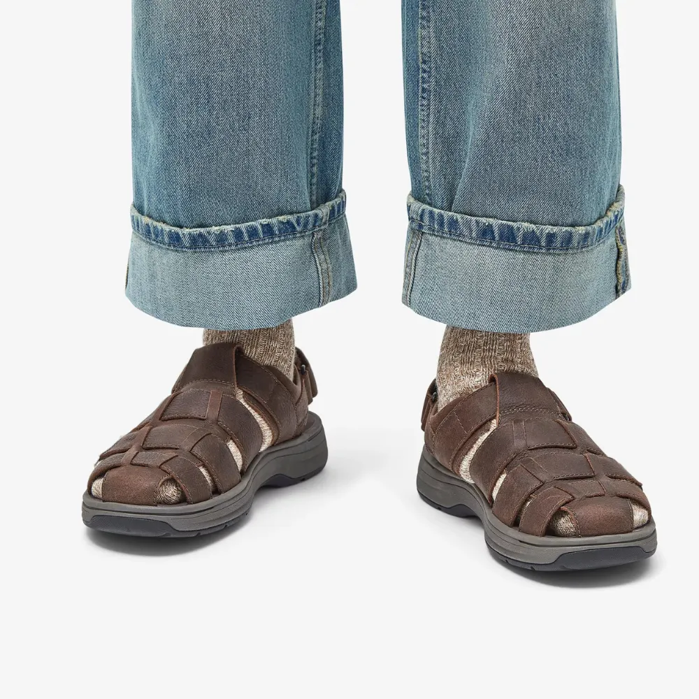 Clarks Saltway Cove Dark Brown Leather Sandal (Men's)