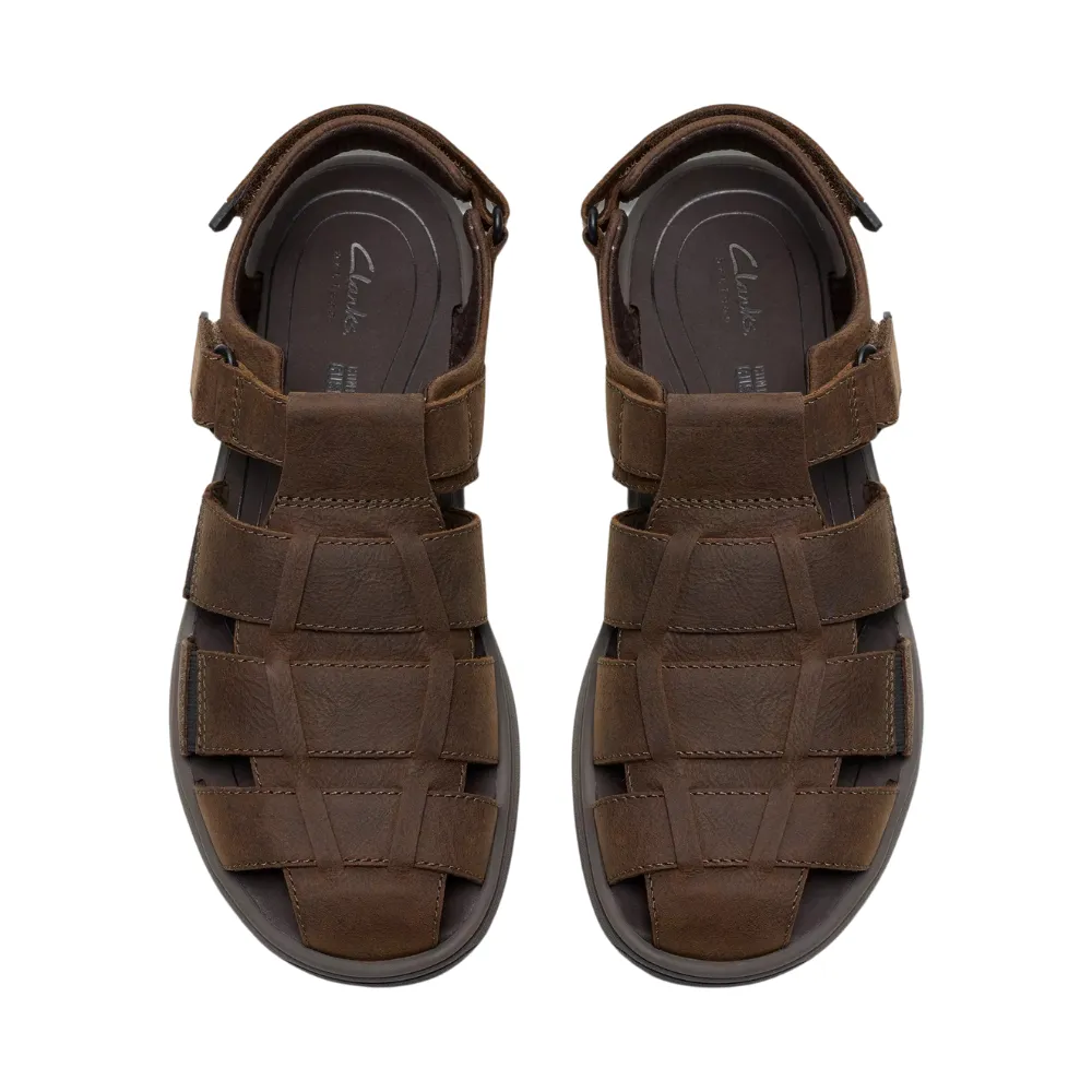 Clarks Saltway Cove Dark Brown Leather Sandal (Men's)