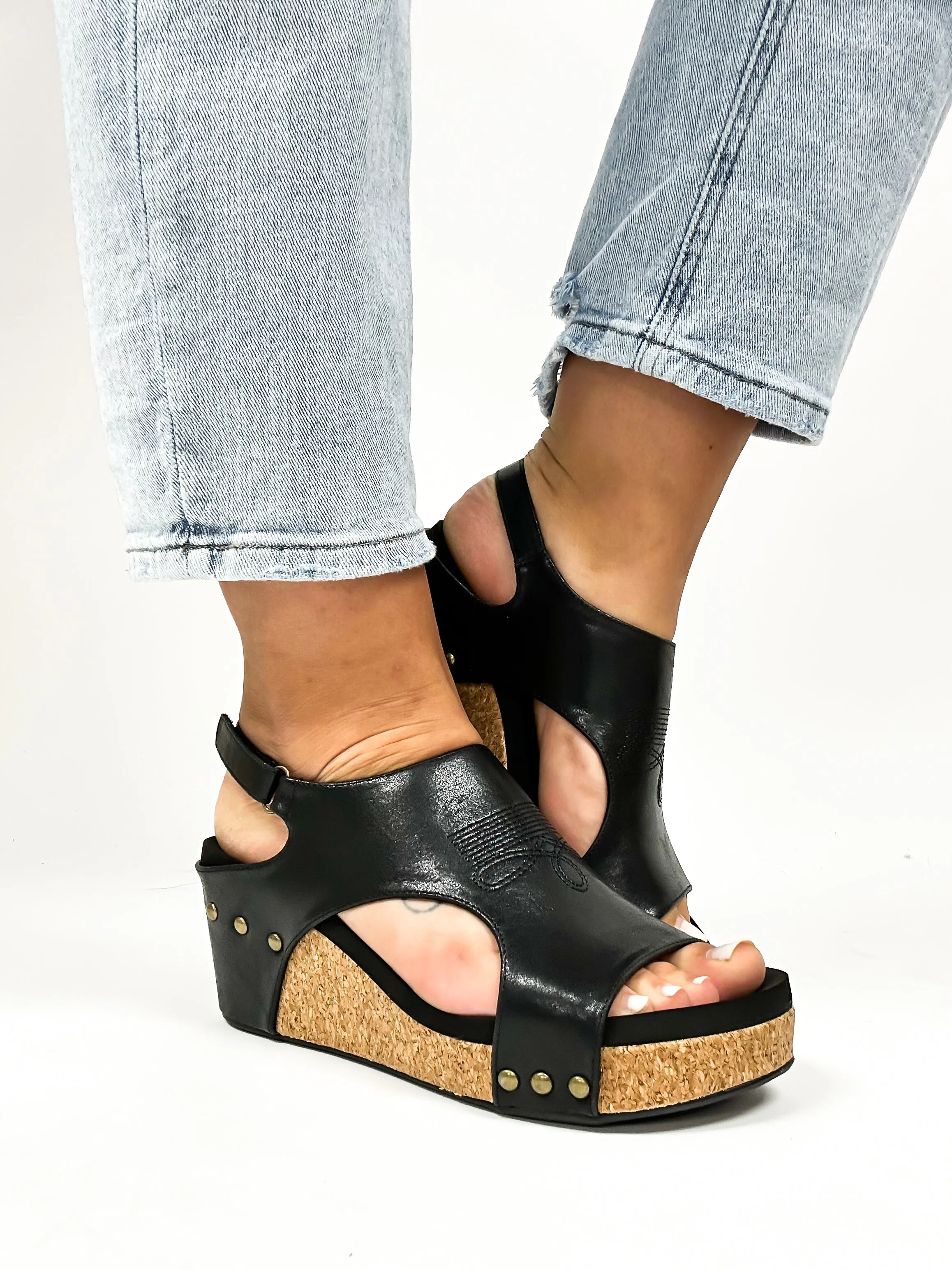 Corky's Black Stitch Carley Sandals FINAL SALE
