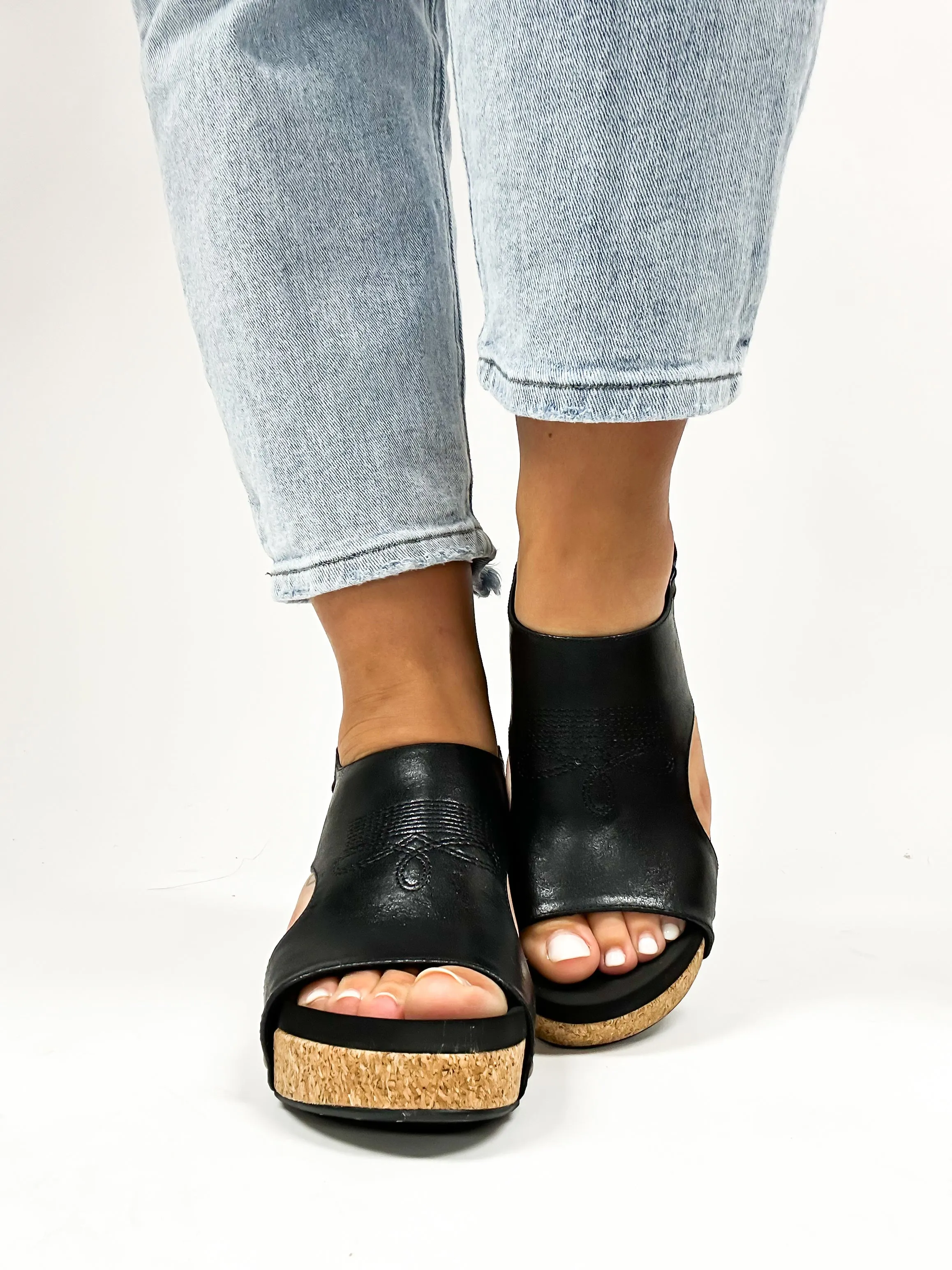 Corky's Black Stitch Carley Sandals FINAL SALE
