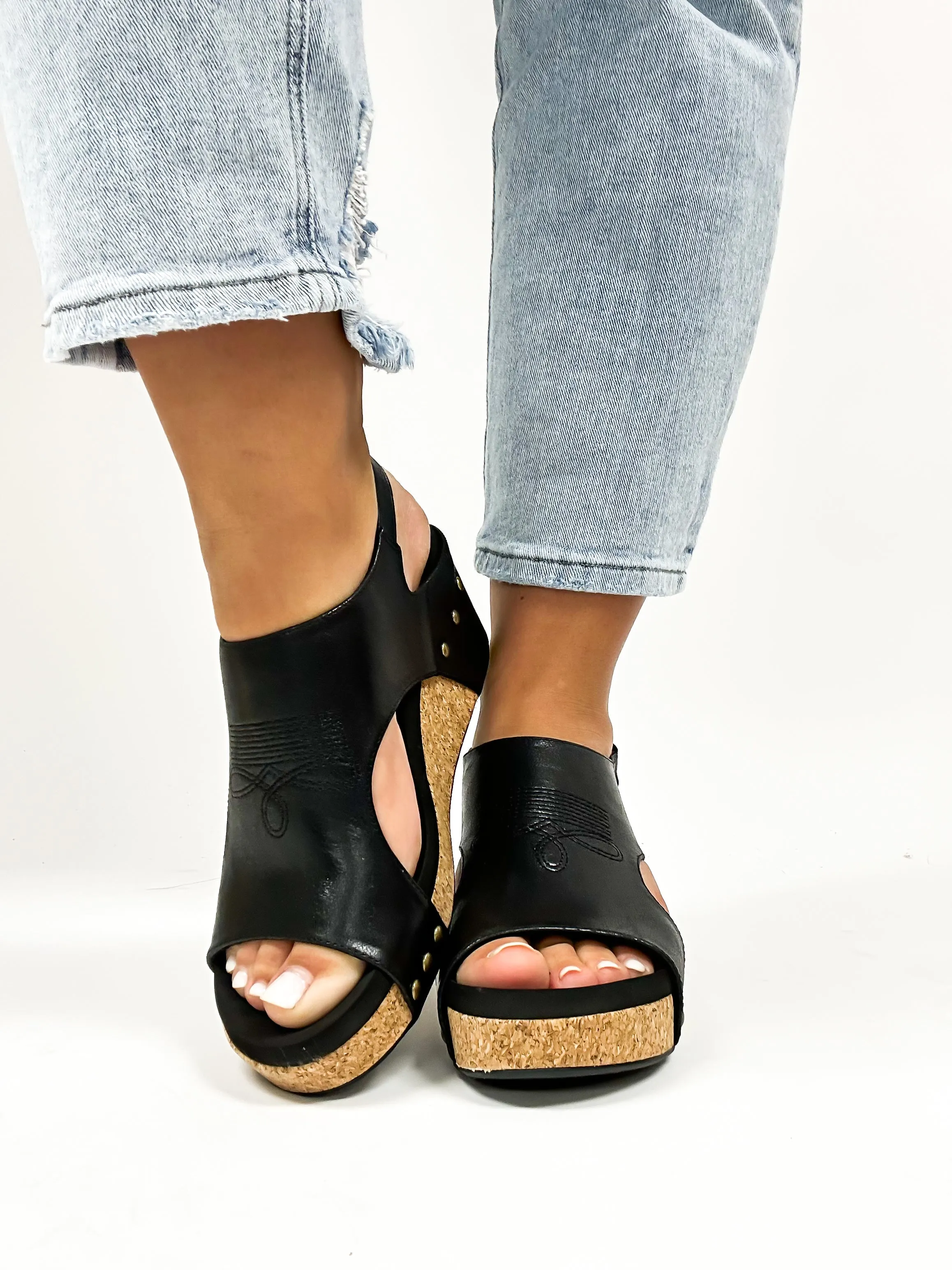 Corky's Black Stitch Carley Sandals FINAL SALE