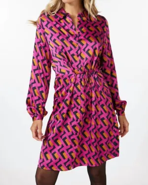 Dress Overlap Detail Geo In Magenta | Magenta