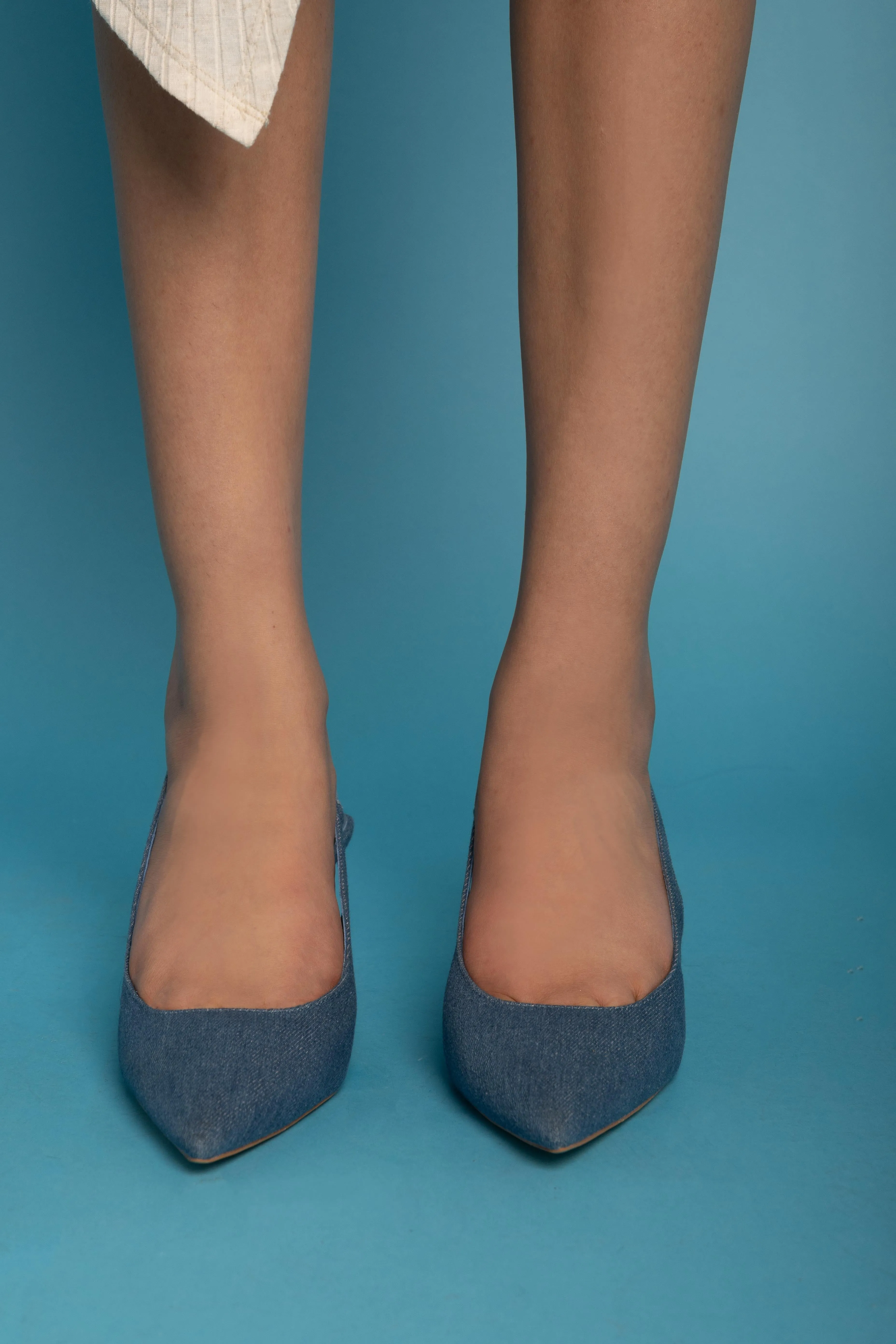 Elegance Slingback Heels - Dark Blue