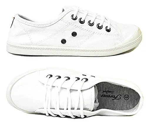 Forever Link Comfort-01 Classic Slip-On Comfort Fashion Sneaker, White