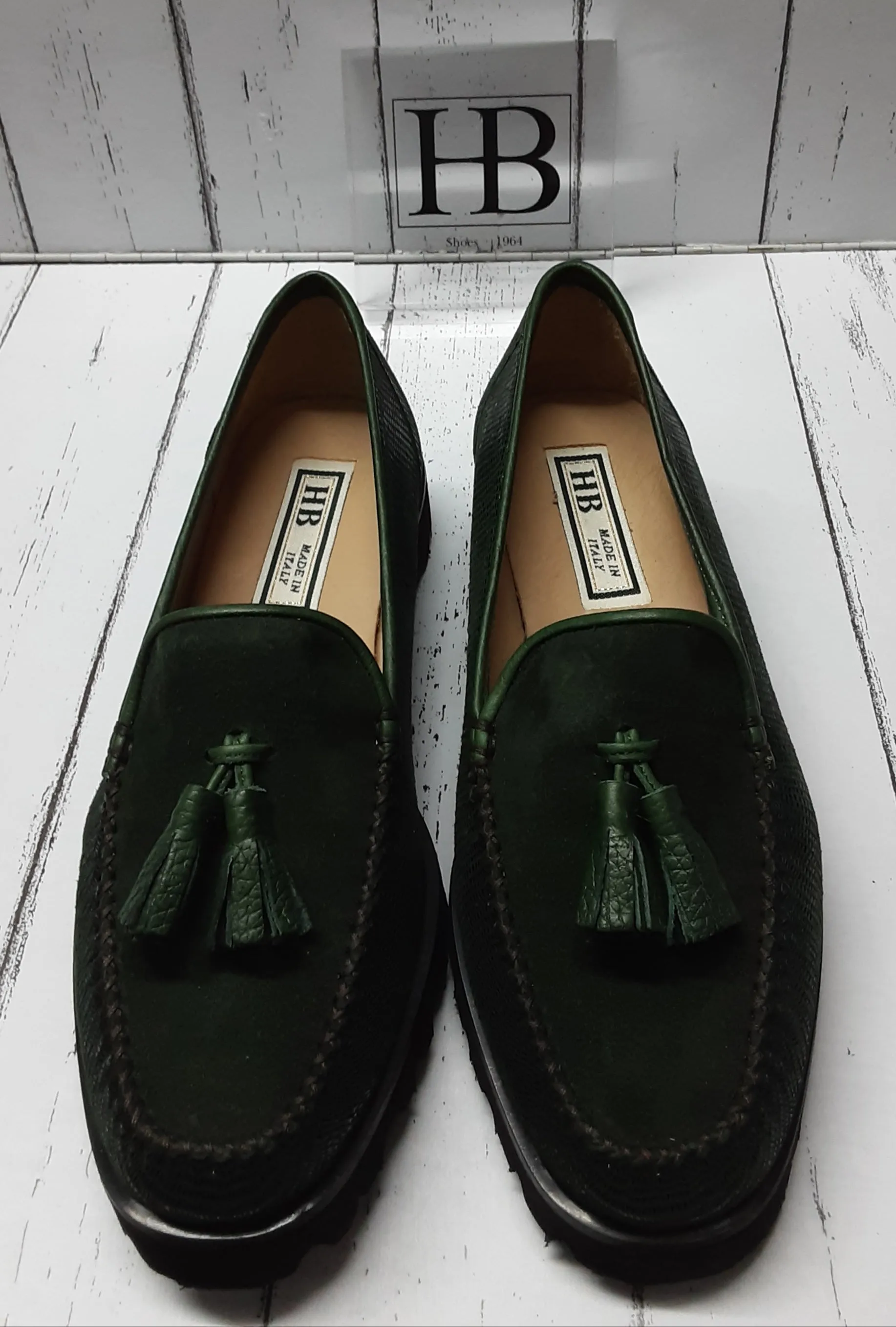 HB Italia - 544 - LOAFER - FOREST GREEN Varanus Suede Nappa - 7952