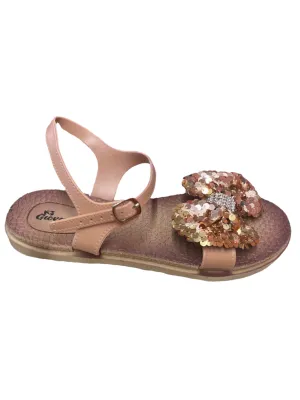 Ladies Textured Sole Intricate Bow Decor Sandals