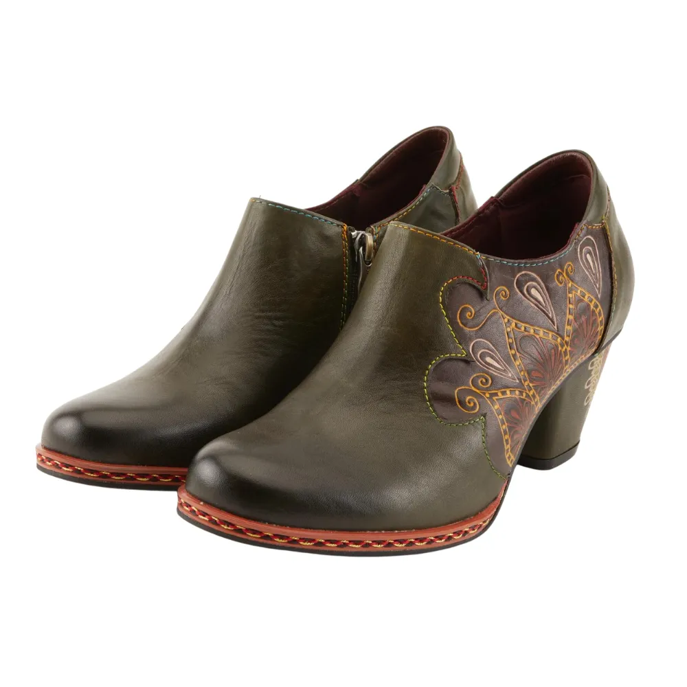 L`Artiste By Spring Step Zami Olive Leather Shoes (Women's)
