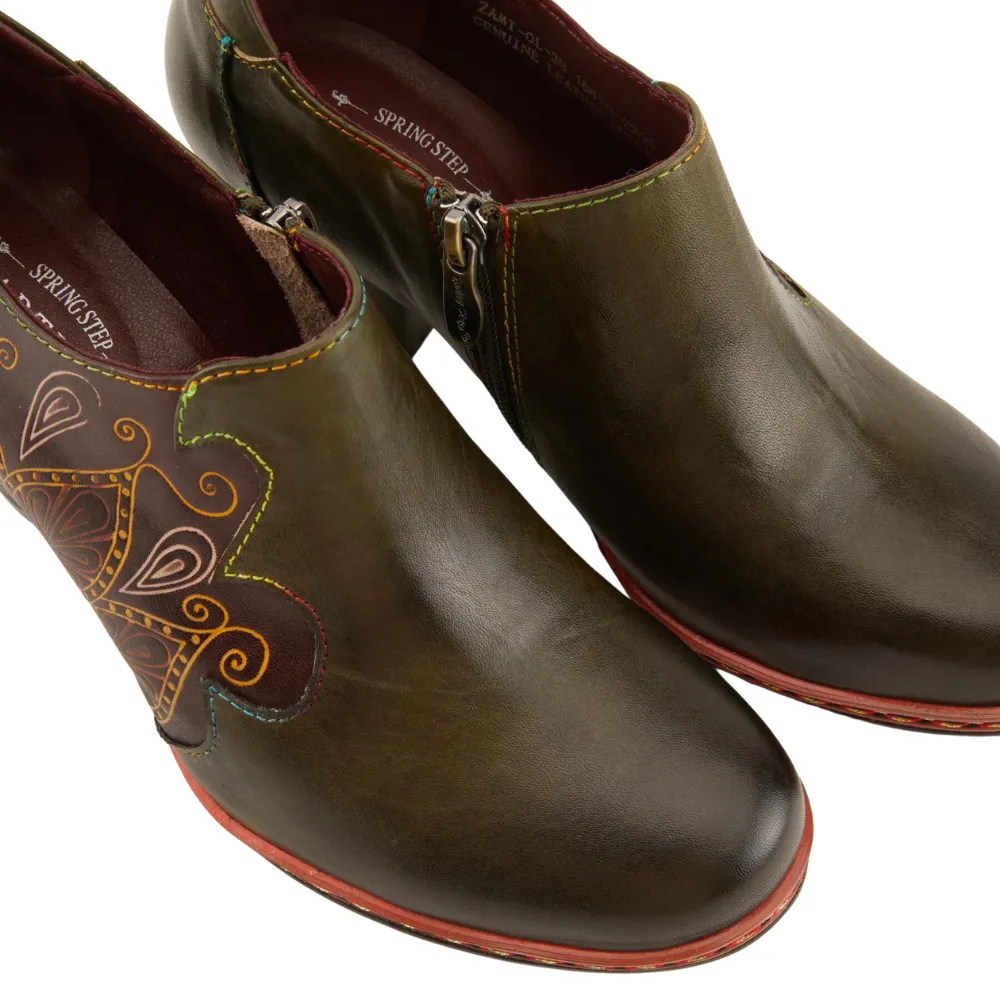 L`Artiste By Spring Step Zami Olive Leather Shoes (Women's)