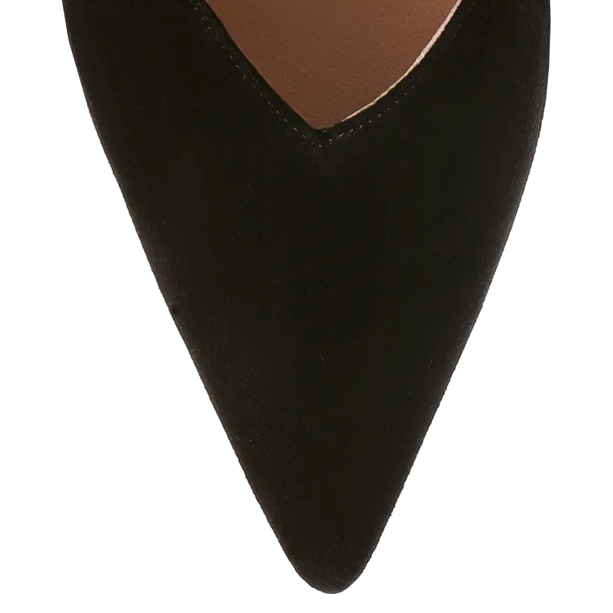 Laura Pointed Block Heel Sling Back Shoe Suede Black