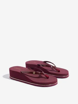 LUNA BLU Burgundy Wedge Flip-Flop