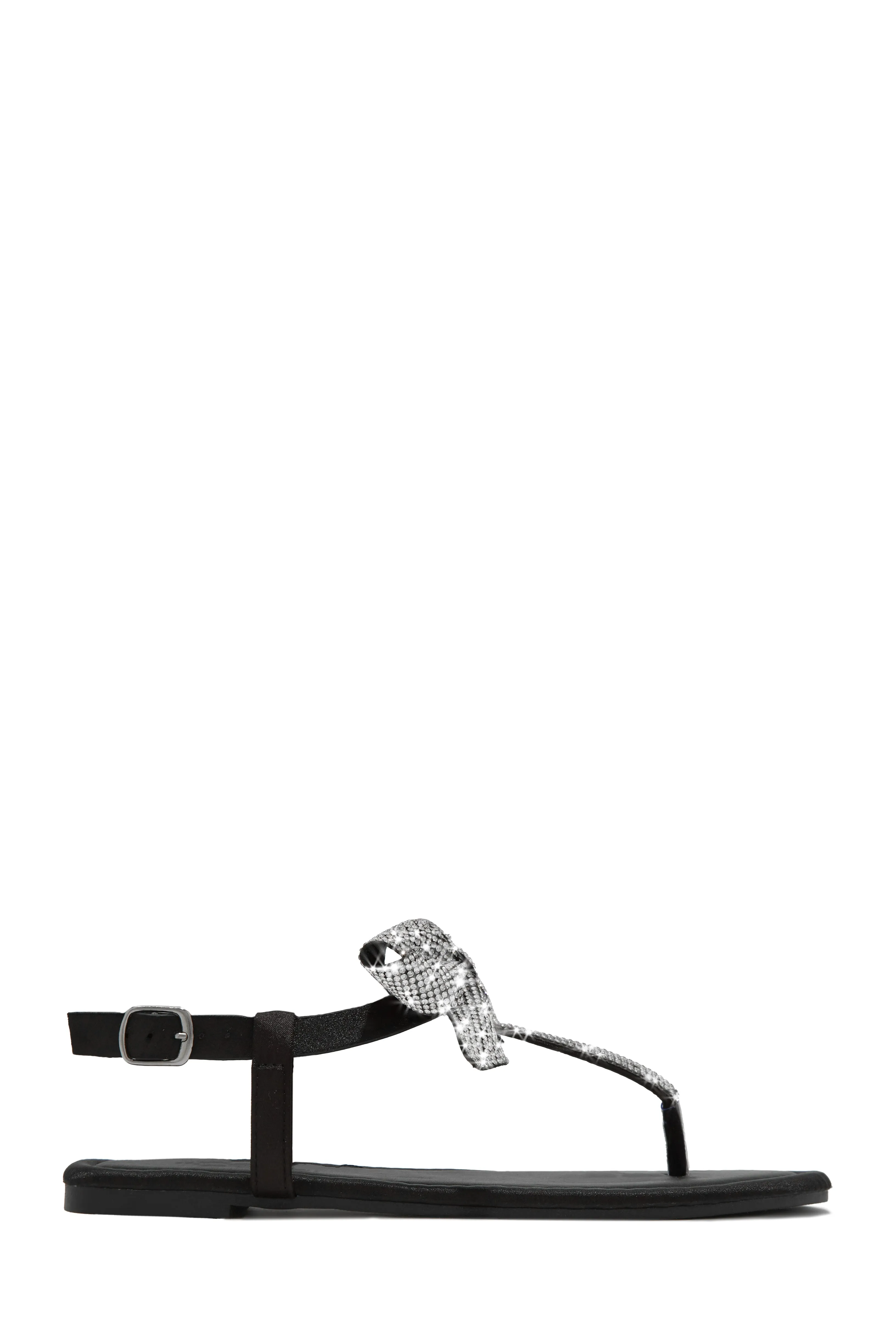 Luxe Sunsets Embellished Thong Strap Sandals - Nude