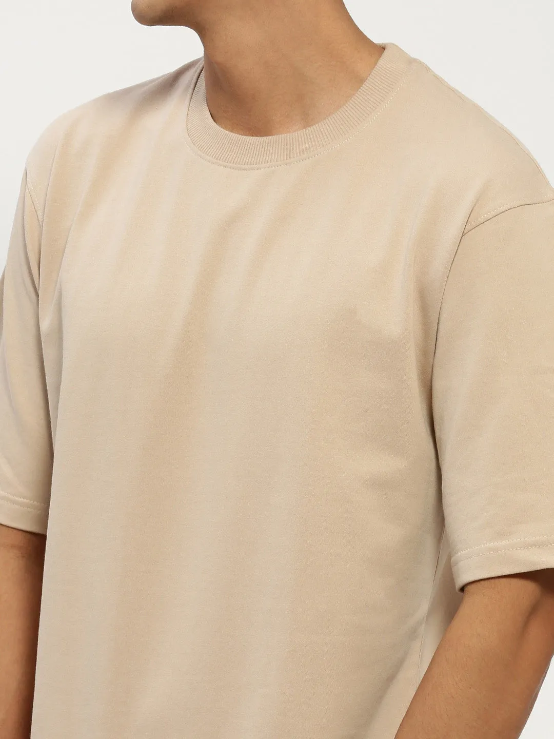 Men Beige Solid Co ordSet