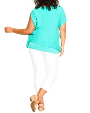 Mila Layered Split Front Top | Kelly Green