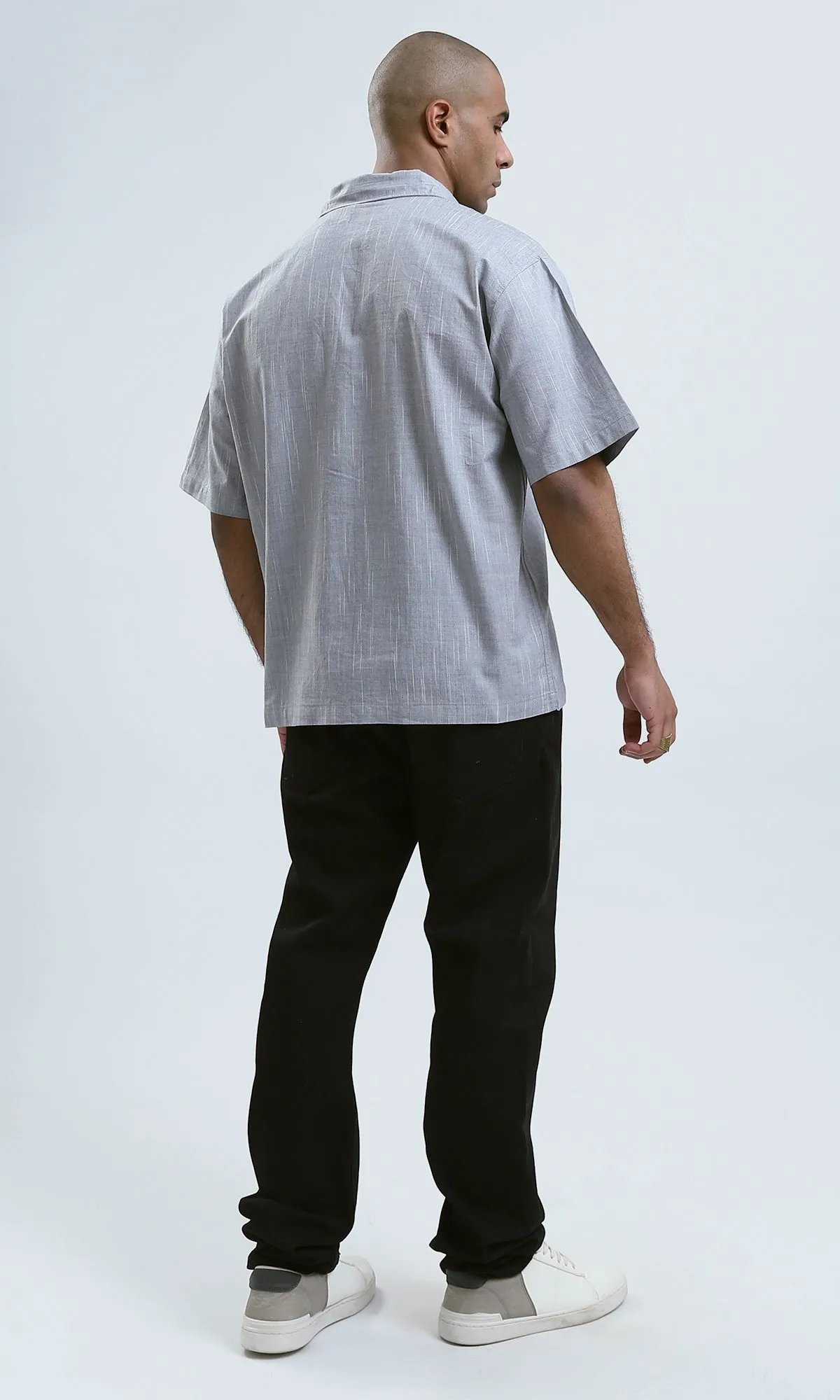 O189620 Heather Grey Elbow Sleeves Comfy Shirt