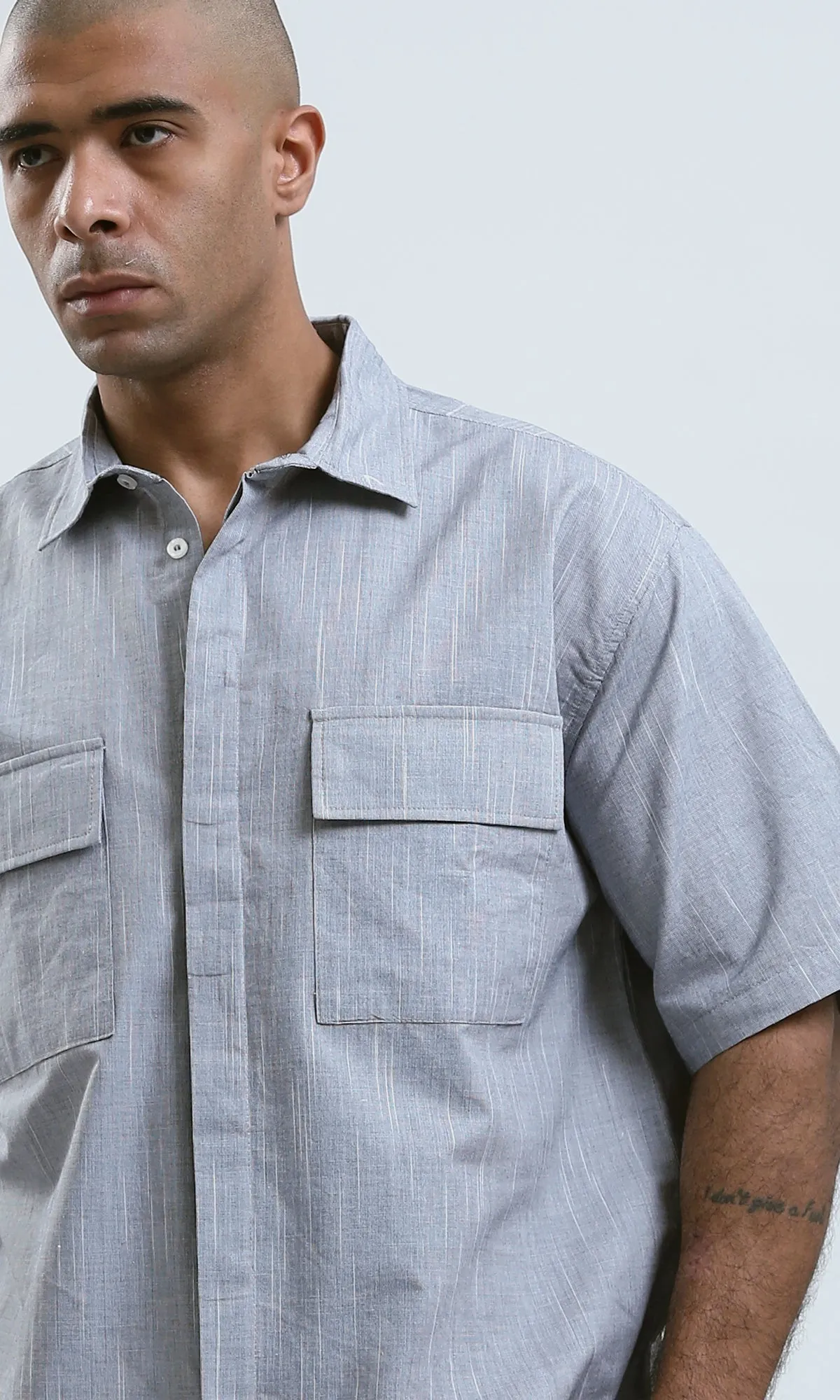 O189620 Heather Grey Elbow Sleeves Comfy Shirt