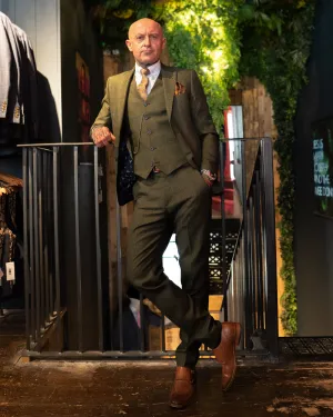 Olive 3 Piece Suit Look