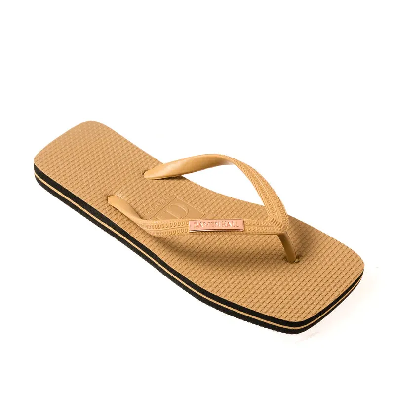 Original Tan with Rose Gold Badge Thongs