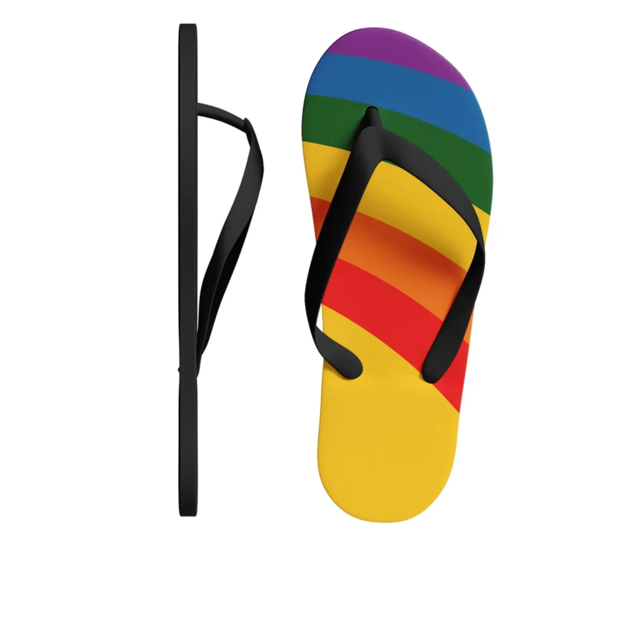 Personalized Pride Moon Flip Flop, Custom LGBTQ  Rainbow Moon Slippers, Stylish Unisex Flip Flop