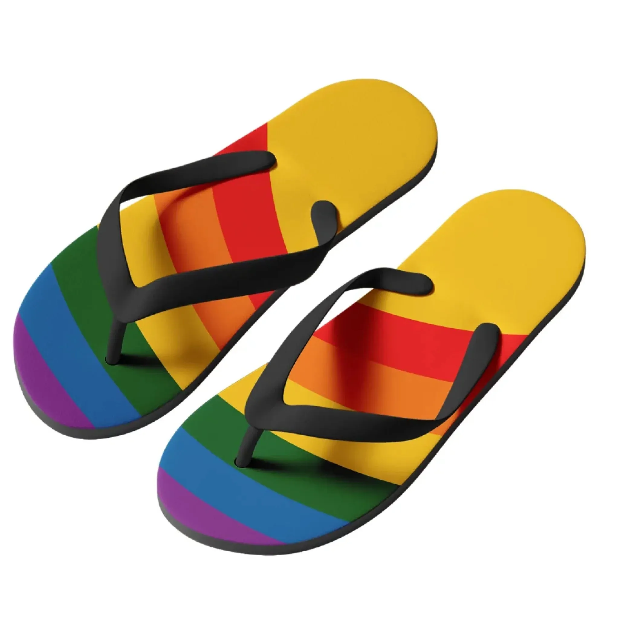 Personalized Pride Moon Flip Flop, Custom LGBTQ  Rainbow Moon Slippers, Stylish Unisex Flip Flop