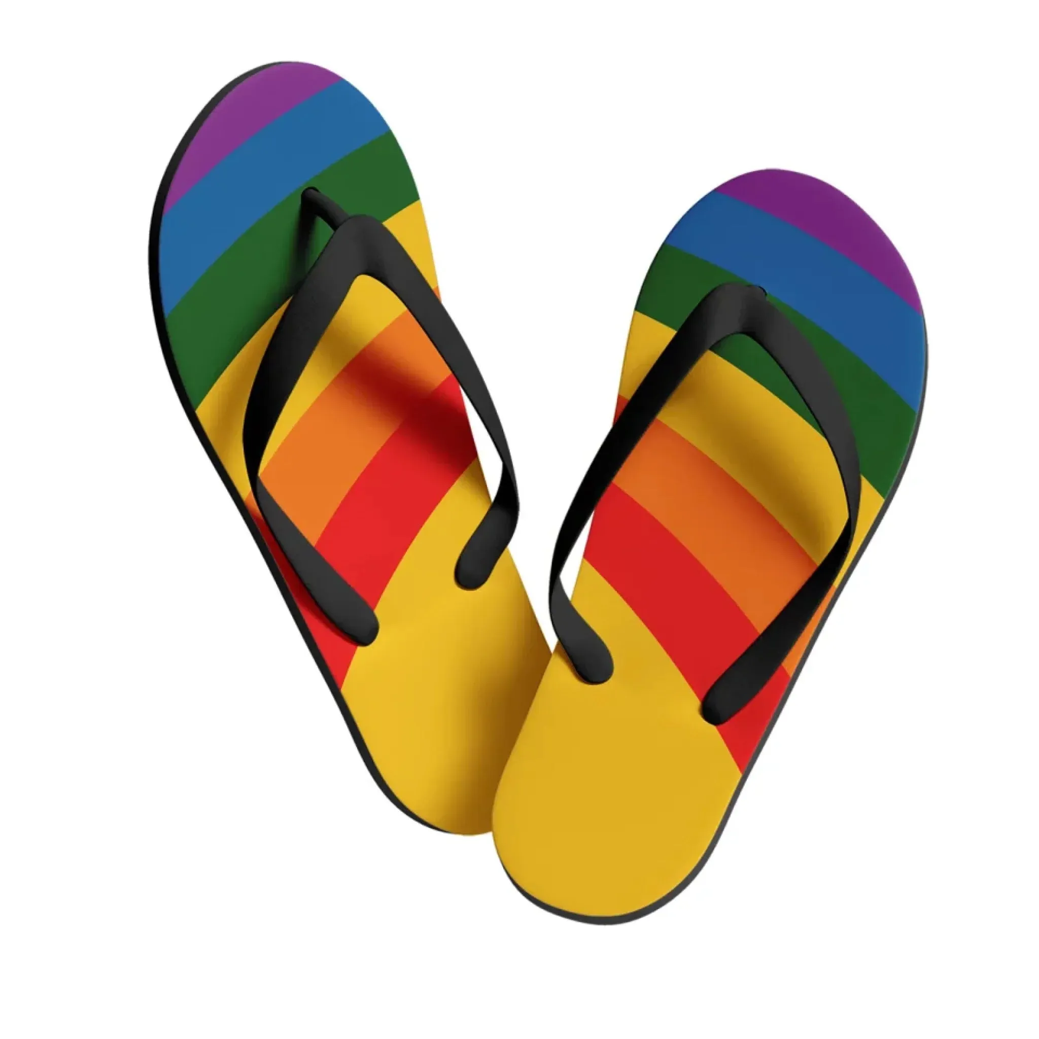 Personalized Pride Moon Flip Flop, Custom LGBTQ  Rainbow Moon Slippers, Stylish Unisex Flip Flop