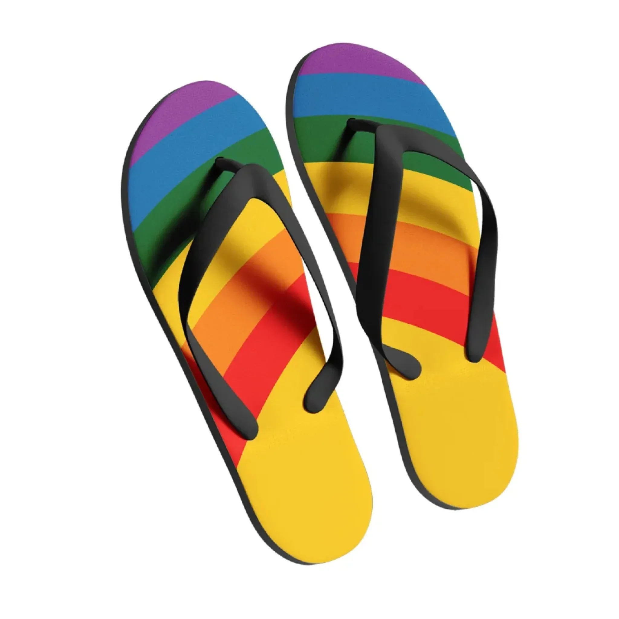 Personalized Pride Moon Flip Flop, Custom LGBTQ  Rainbow Moon Slippers, Stylish Unisex Flip Flop
