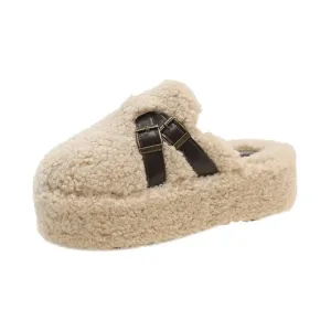 Pre Order:  Buckles Warm Platform Flip Flops