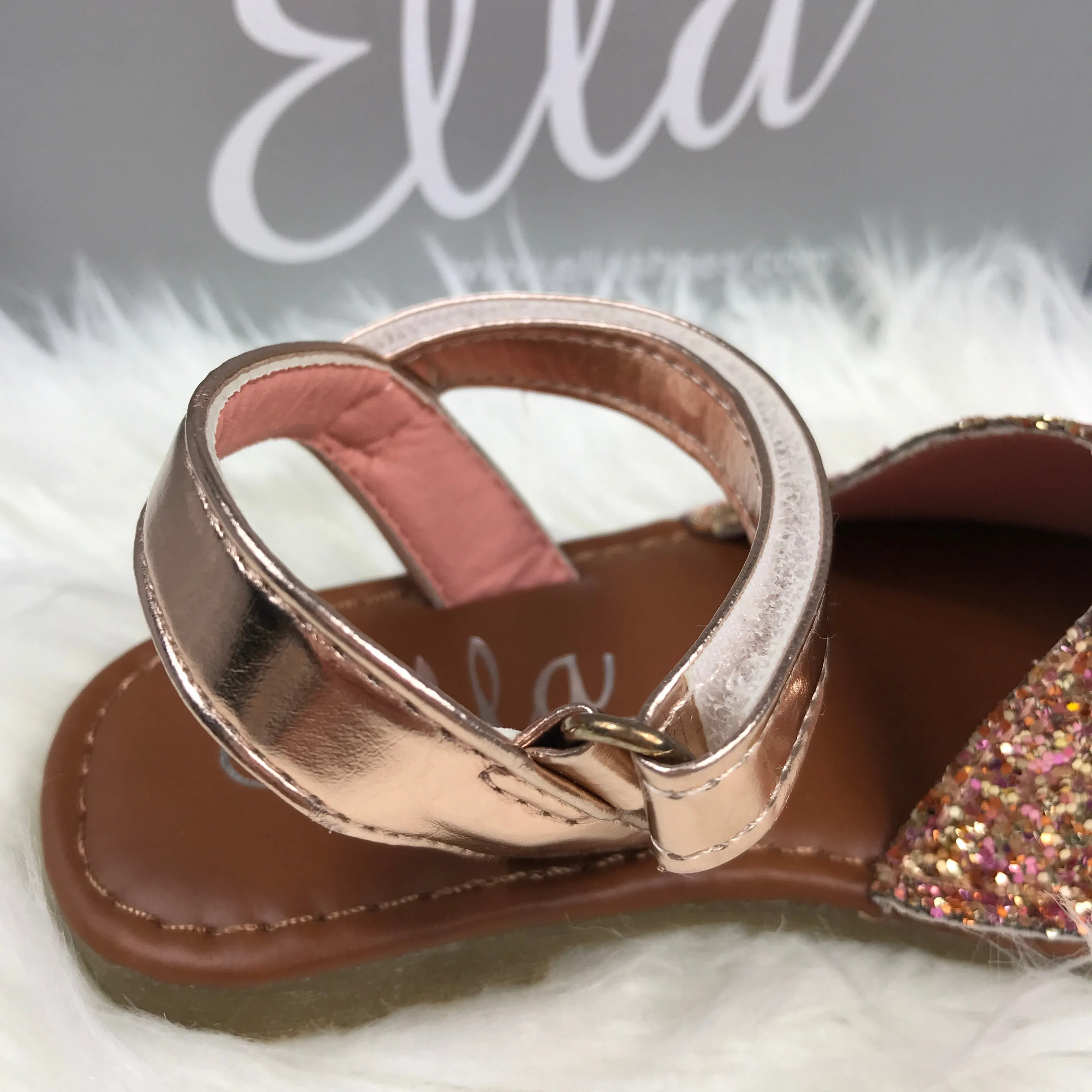 Rose Gold Glitter Spanish Sandals