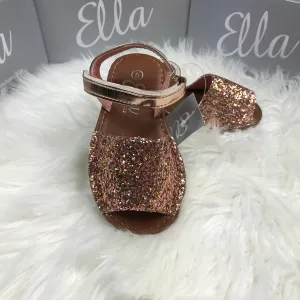 Rose Gold Glitter Spanish Sandals