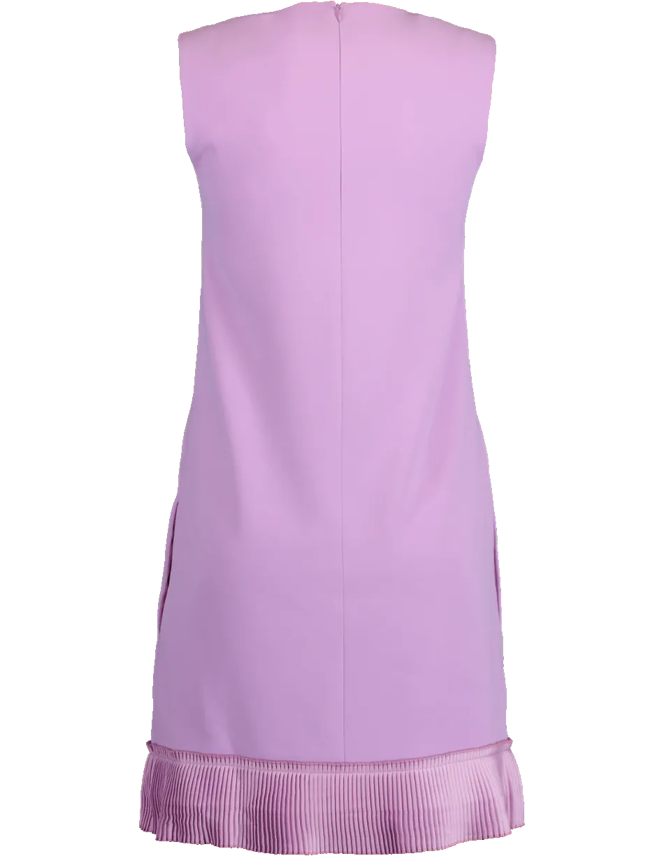 Shift Dress with Pleated Details