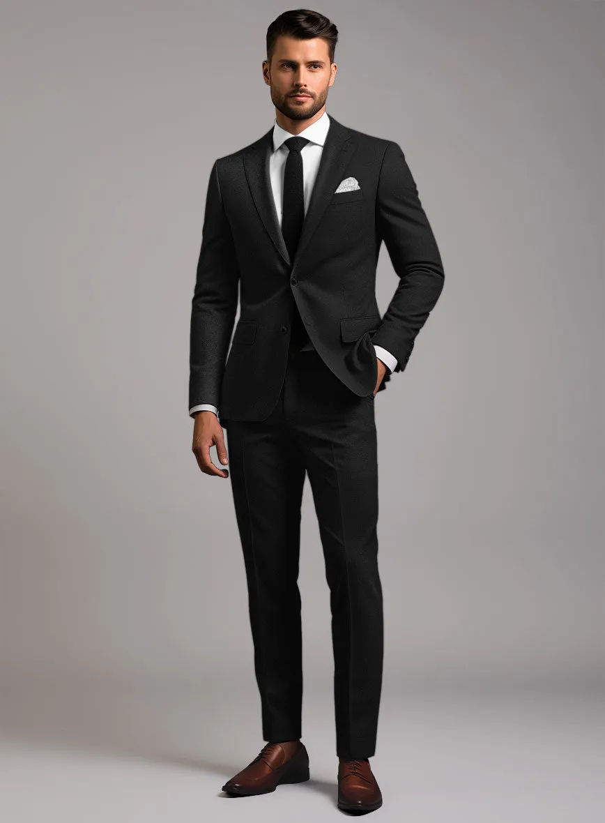 Stretch Black Wool Suit