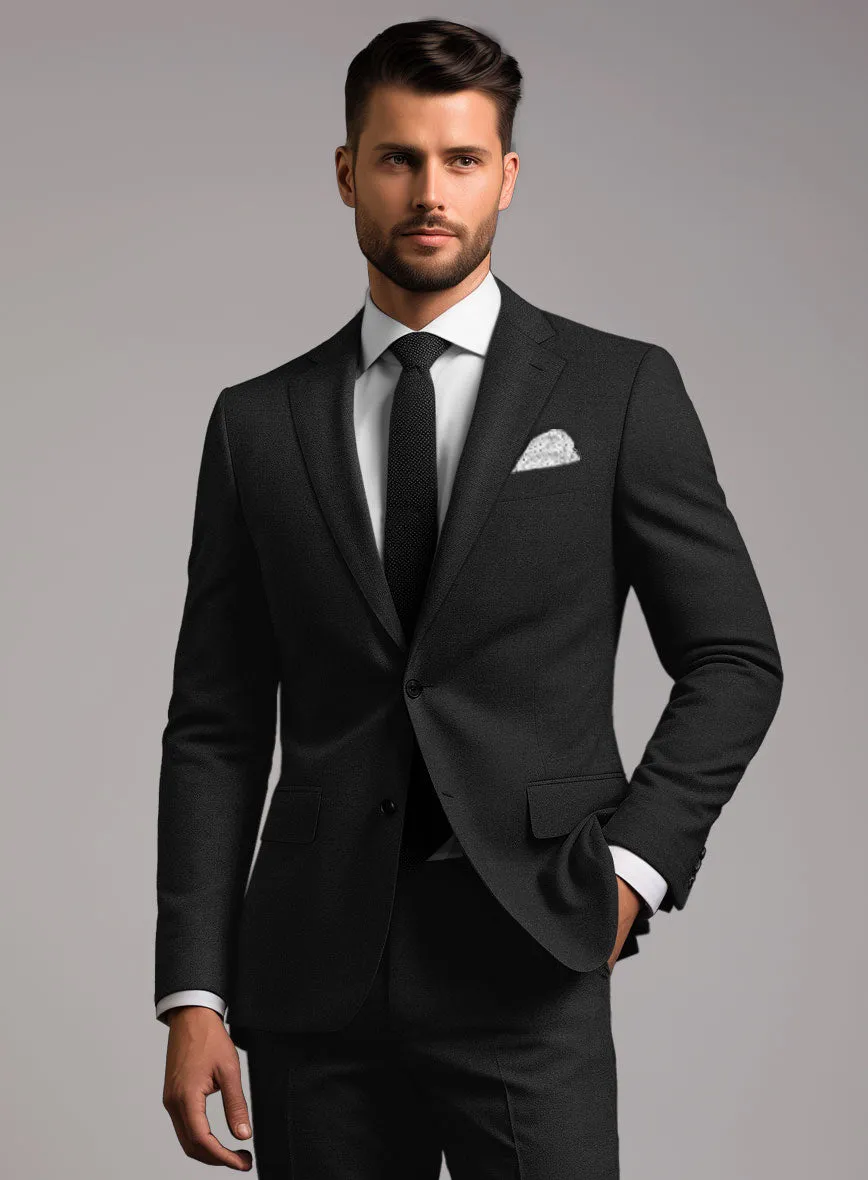 Stretch Black Wool Suit