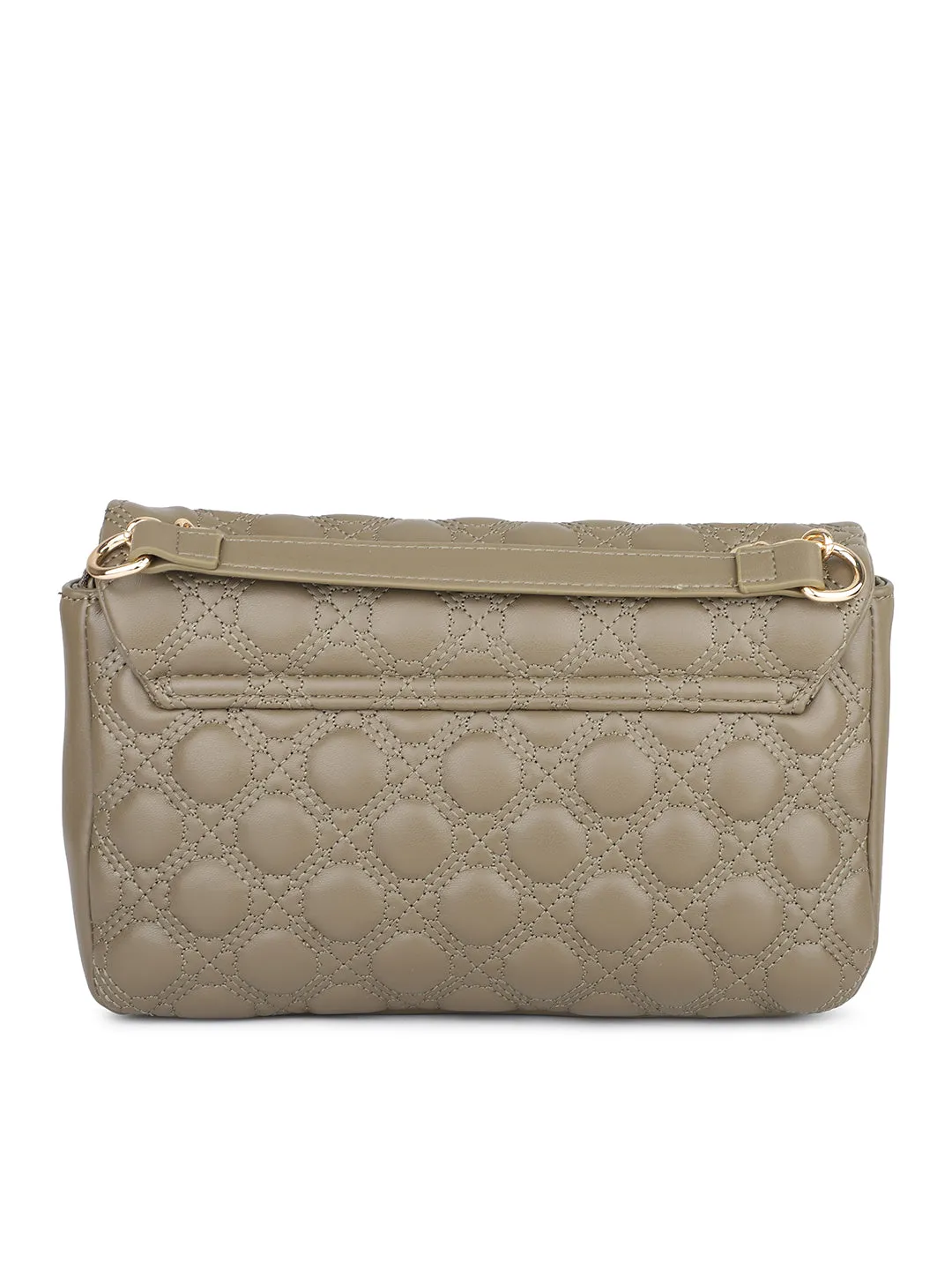 Women Olive Quilted Sling Bag